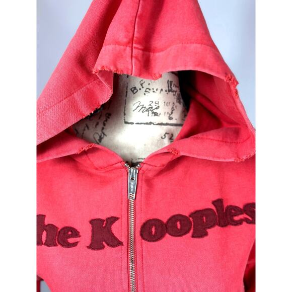 The Kooples Text-Appliqué Zip-Through Cotton-Jersey Hoodie 4 - Picture 10 of 16